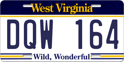 WV license plate DQW164