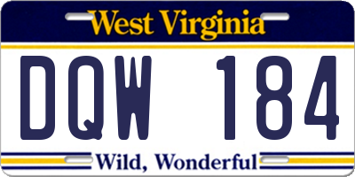 WV license plate DQW184