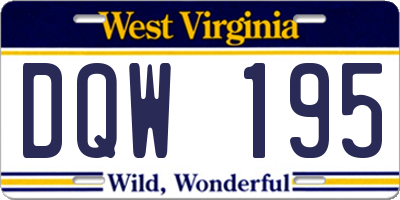 WV license plate DQW195