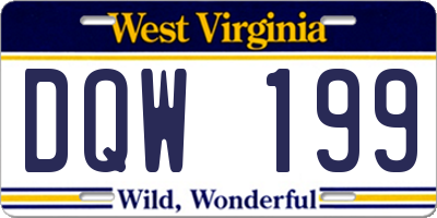 WV license plate DQW199
