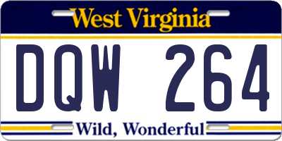 WV license plate DQW264