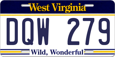 WV license plate DQW279