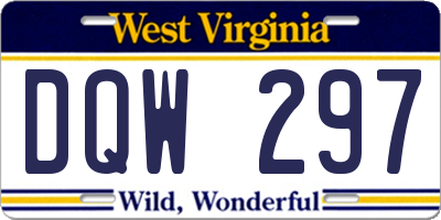 WV license plate DQW297