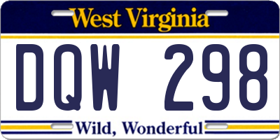WV license plate DQW298