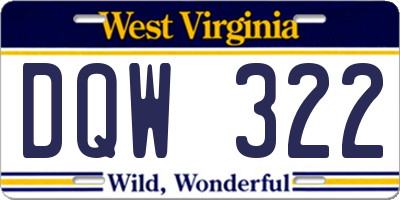 WV license plate DQW322
