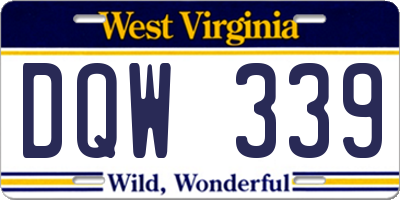 WV license plate DQW339
