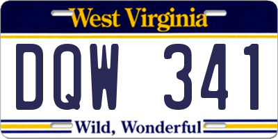 WV license plate DQW341