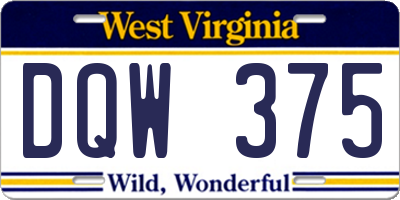 WV license plate DQW375
