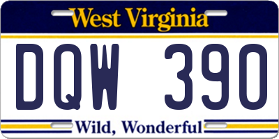 WV license plate DQW390