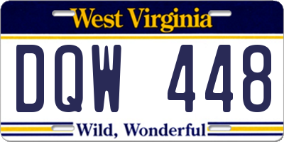 WV license plate DQW448