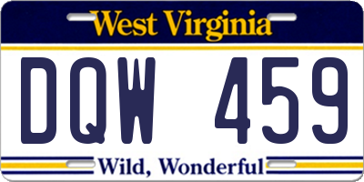 WV license plate DQW459