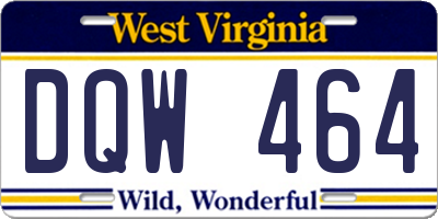 WV license plate DQW464