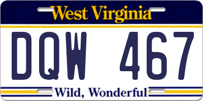 WV license plate DQW467