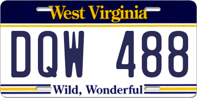 WV license plate DQW488