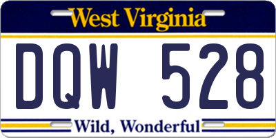 WV license plate DQW528