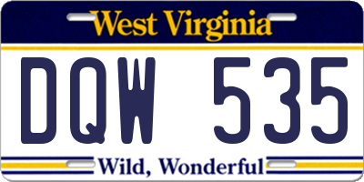 WV license plate DQW535