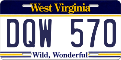 WV license plate DQW570