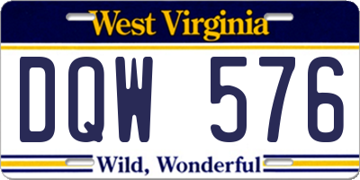 WV license plate DQW576