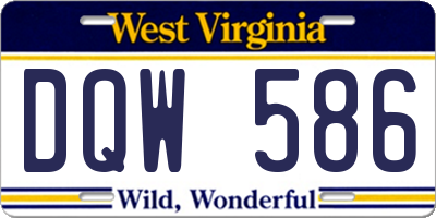 WV license plate DQW586