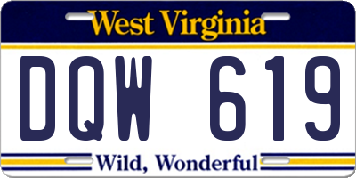 WV license plate DQW619