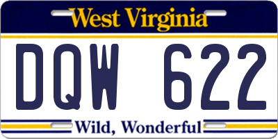 WV license plate DQW622