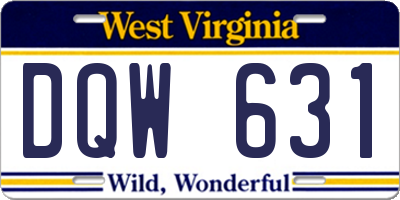 WV license plate DQW631
