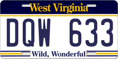 WV license plate DQW633