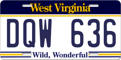 WV license plate DQW636