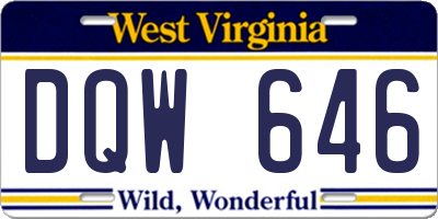 WV license plate DQW646