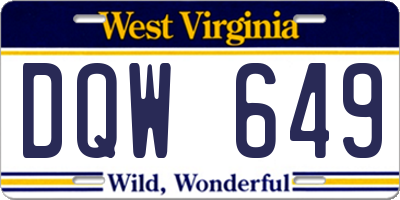 WV license plate DQW649