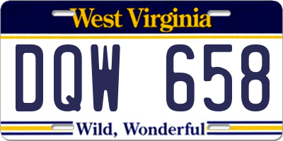 WV license plate DQW658