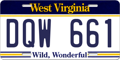 WV license plate DQW661