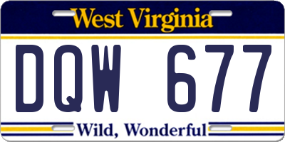 WV license plate DQW677