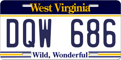 WV license plate DQW686