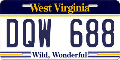 WV license plate DQW688
