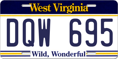 WV license plate DQW695