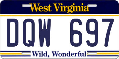 WV license plate DQW697