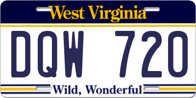 WV license plate DQW720