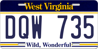 WV license plate DQW735