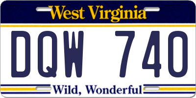WV license plate DQW740
