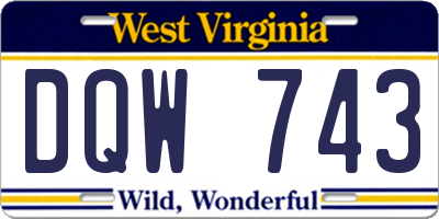WV license plate DQW743