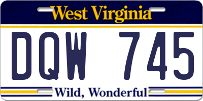 WV license plate DQW745