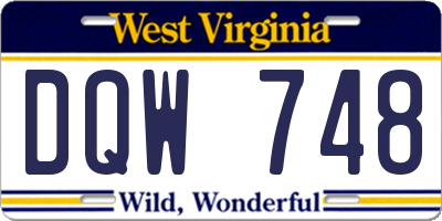 WV license plate DQW748