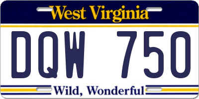 WV license plate DQW750