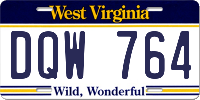 WV license plate DQW764