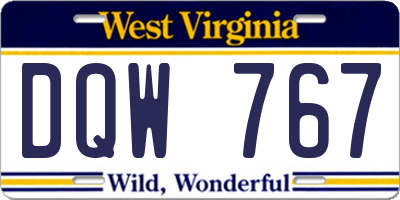 WV license plate DQW767