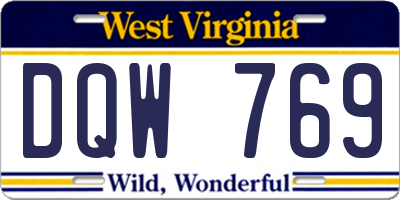 WV license plate DQW769