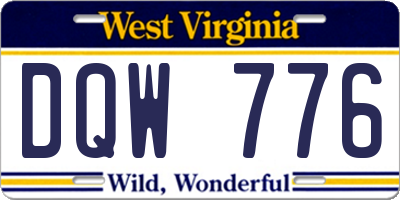 WV license plate DQW776