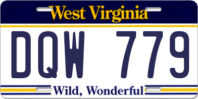 WV license plate DQW779