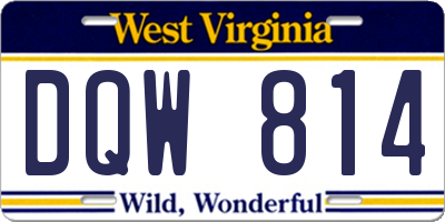 WV license plate DQW814
